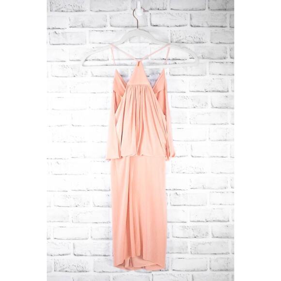 Misa Los Angeles Peach Jersey Knit Sleeveless Cocktail Mini‎ Dress Small Draped - Picture 5 of 11